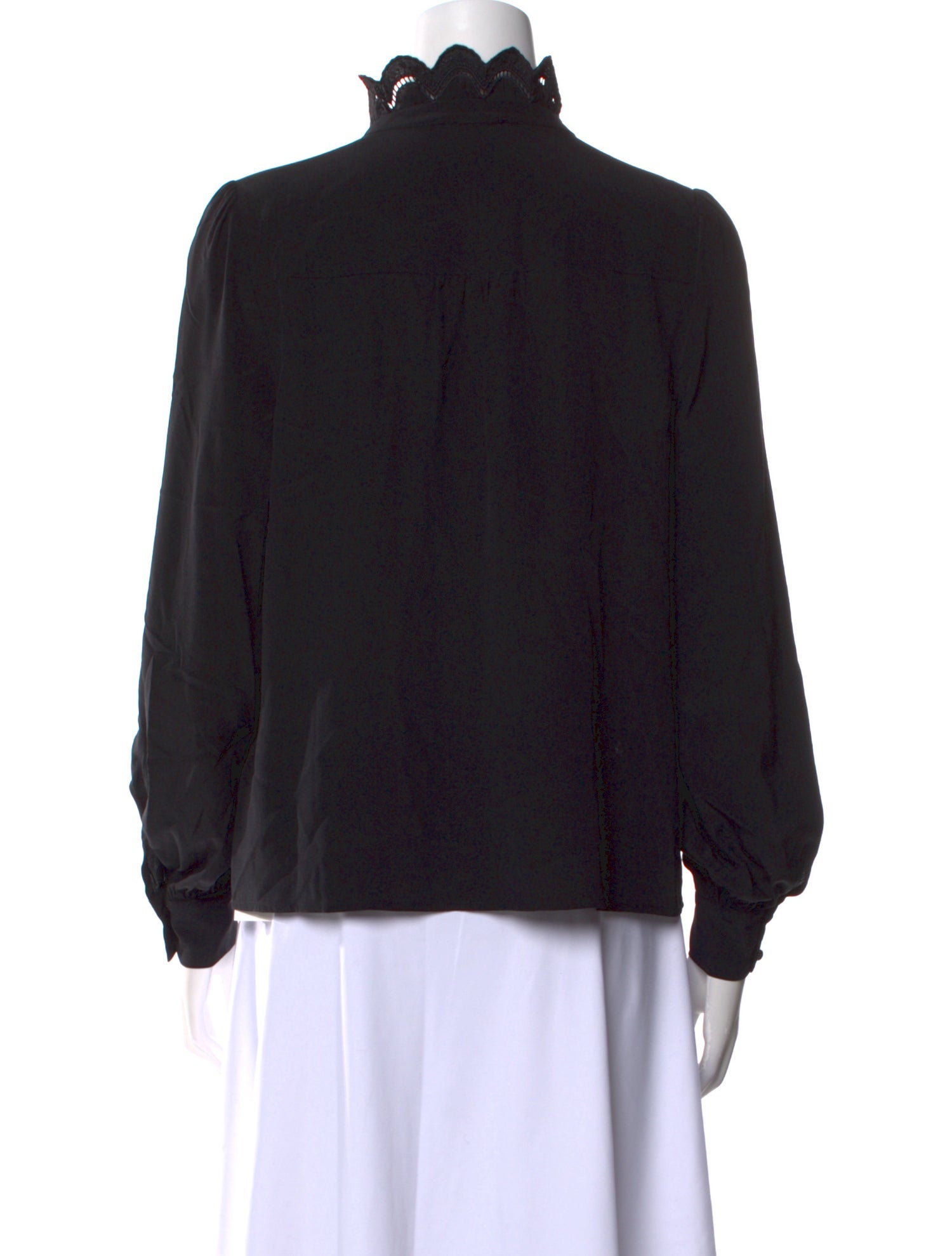 Sézane Silk Mock Neck Blouse